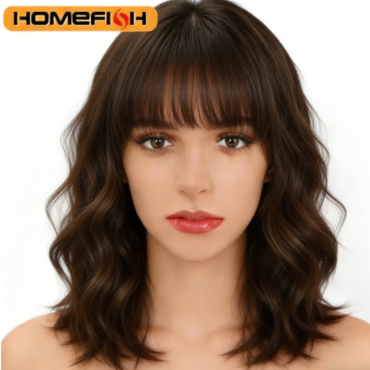 Women's Curly Synthetic Wig with Bangs