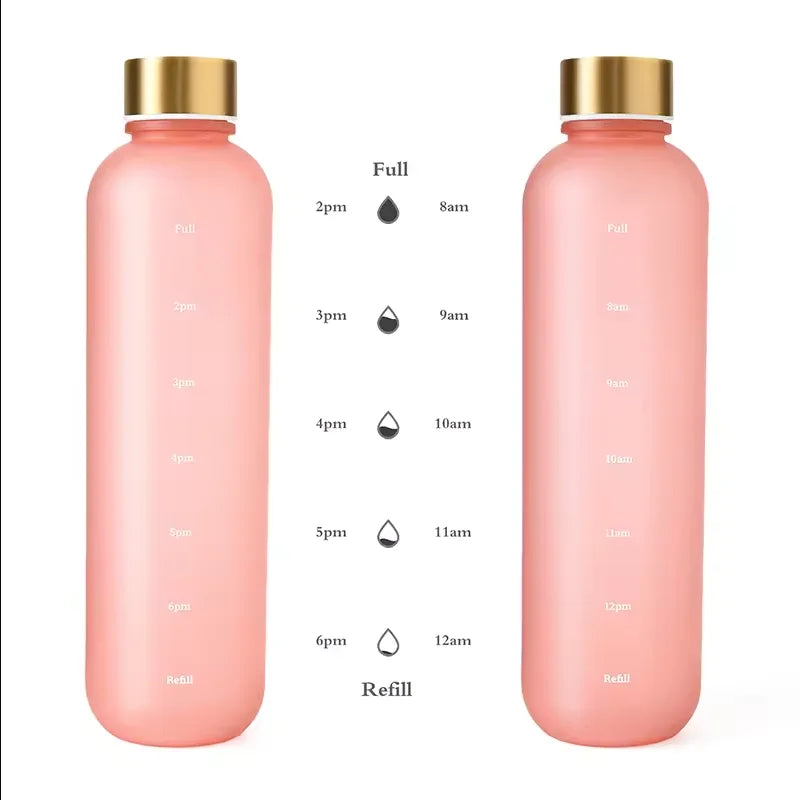 1000ml BPA Free Motivational Sports Water Bottle with Time Marker