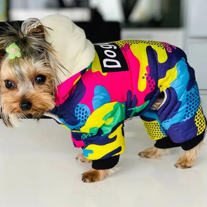 Thick Waterproof Winter Dog Jumpsuit Hoodie for Small Dogs