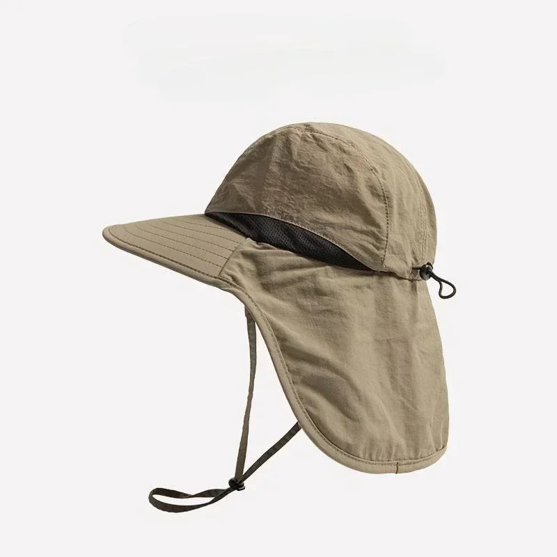 Unisex Wide Brim Quick Dry Fishing Sun Hat with Neck Protection