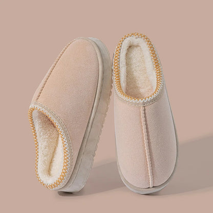 Plush Winter Slippers with Thick EVA Sole for Men & Women Non Slip Home Shoes