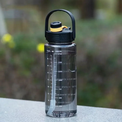 1.5L to 3L Large Capacity Sports Water Bottle with Straw and Time Marker