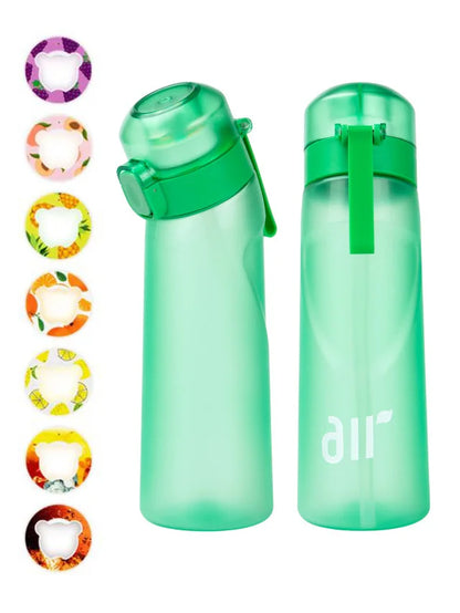 Leak Proof Sports Water Bottle with Straw and Flavor Pod