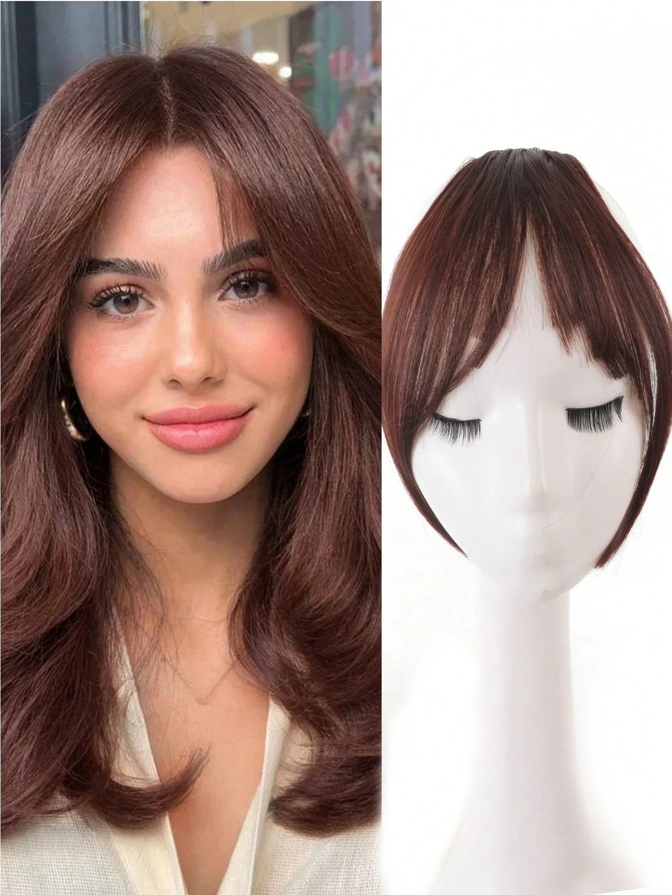 Women's Natural Clip In Middle Part Bangs Hair Extension