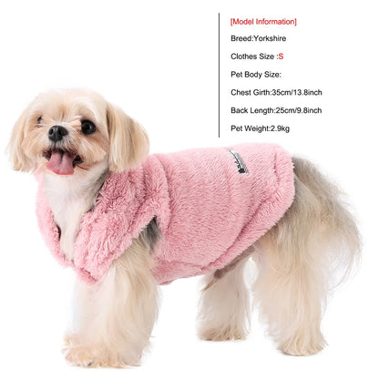 Soft Fleece Cat Sweater for Small & Medium Dogs Winter Pet Coat