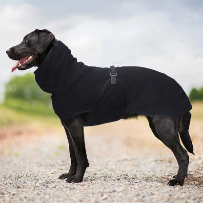 High Collar Warm Windproof Dog Coat with Adjustable Strap for Winter