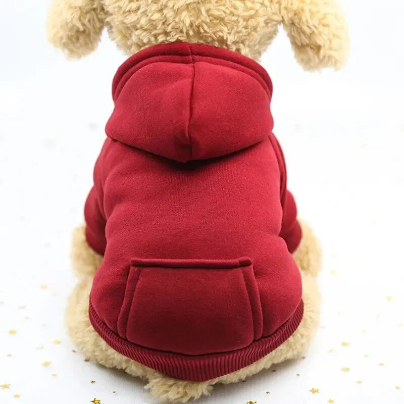 Thick Warm Hooded Sweater for Small Dogs Autumn Winter Pet Clothing