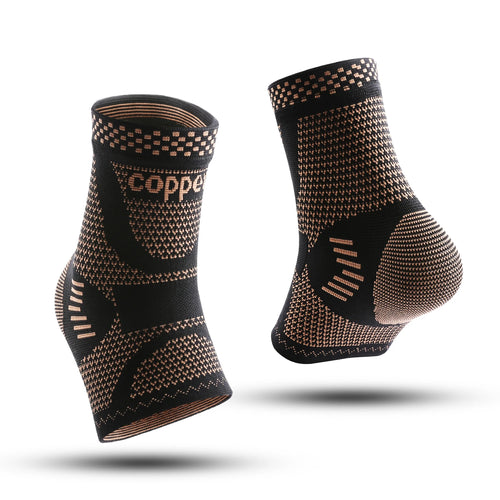 1 or 2 Pack Copper Infused Compression Ankle Support Sleeves