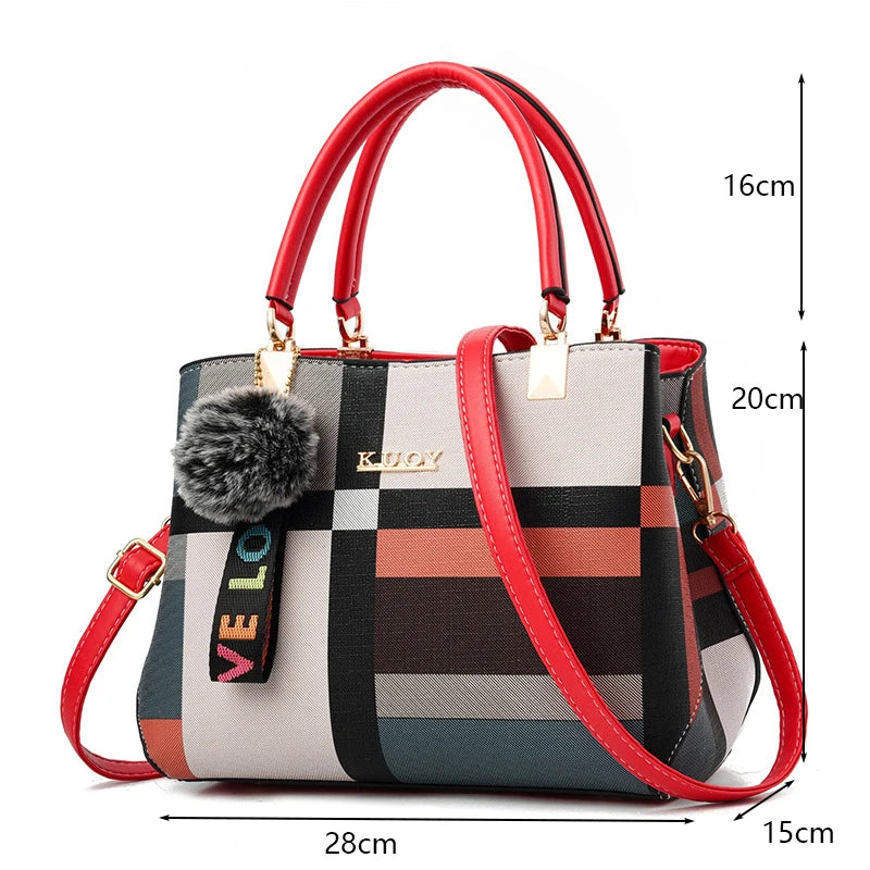 Women’s PU Leather Large Capacity Crossbody Tote Bag for Travel