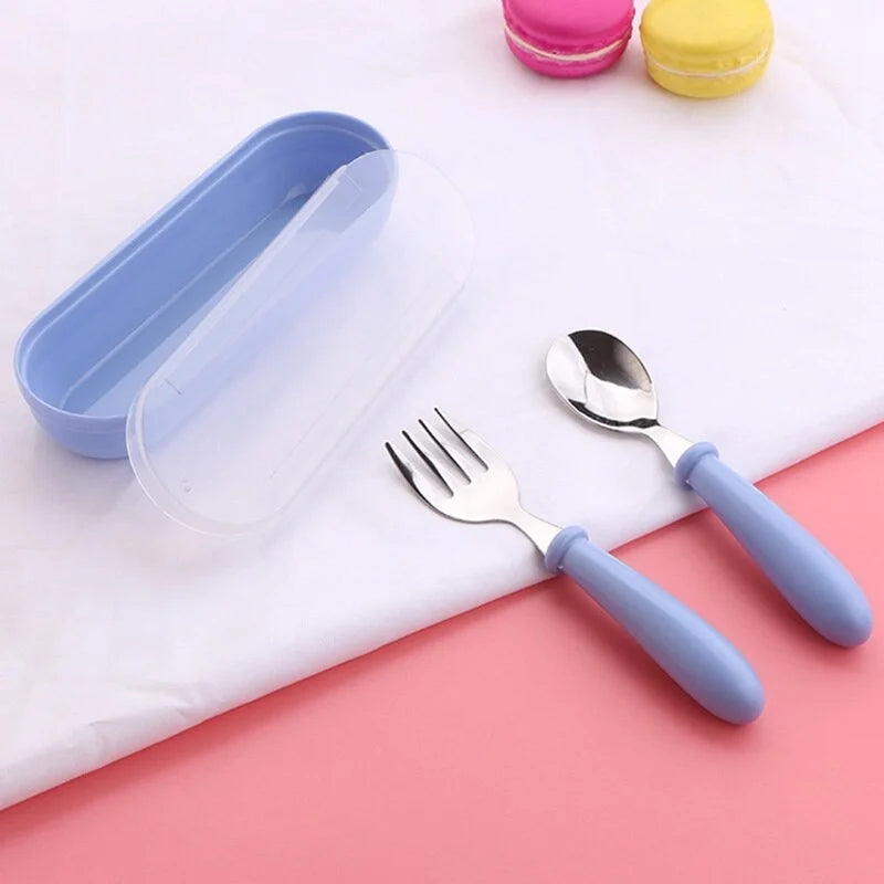 3 Piece Kids Stainless Steel Cutlery Set with Case