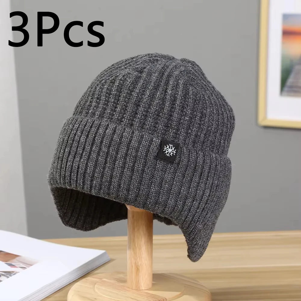 Men's Faux Fur Lined Winter Peaked Hat with Ear Protection