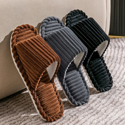 Men’s Open Toe Indoor Slippers Breathable Non Slip Home Shoes