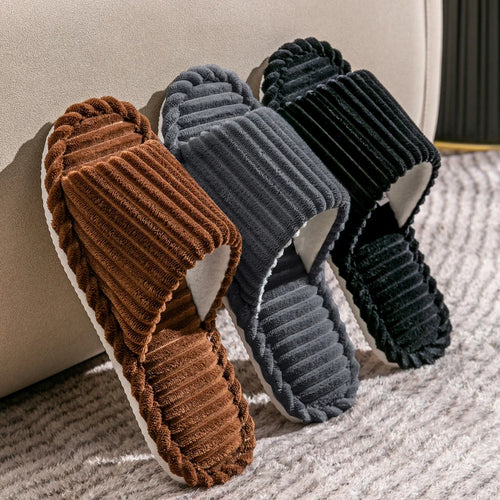 Men’s Open Toe Indoor Slippers Breathable Non Slip Home Shoes