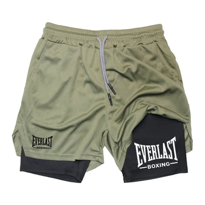 Men's Quick Dry Double Layer Compression Gym Shorts RL0365