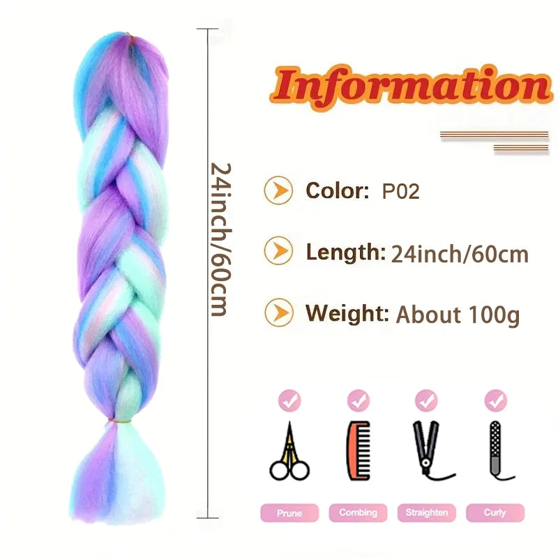 24 Inch Pre Stretched Yaki Braiding Hair Extension
