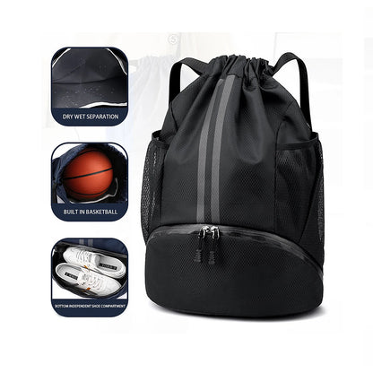 Women's Dry Wet Separation Sports Drawstring Backpack