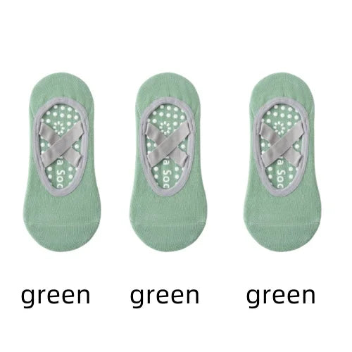 1 or 3 Pairs Women's Anti Slip Yoga Pilates Socks