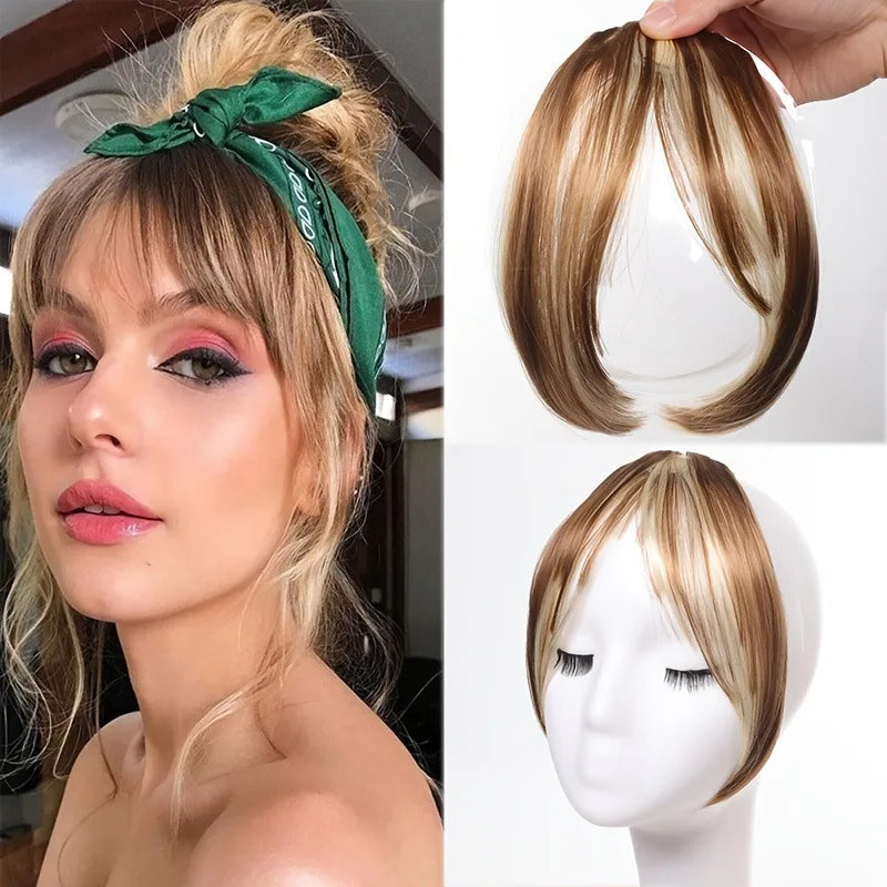 Women's Clip In Natural Middle Part Bangs Hair Extension