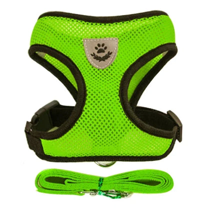 Adjustable Mesh Pet Harness with Leash for Small & Medium Dogs & Cats