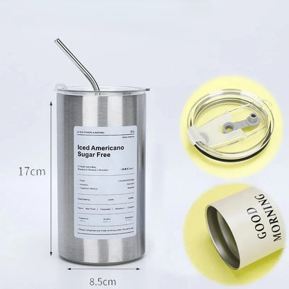 600ml 304 Stainless Steel Insulated Tumbler with Straw