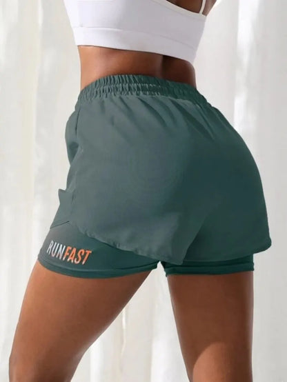 Women's High Rise 2 in 1 Yoga Running Shorts