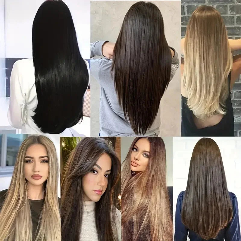 WIGSIN Women's 6 Piece Long Straight Clip In Hair Extensions