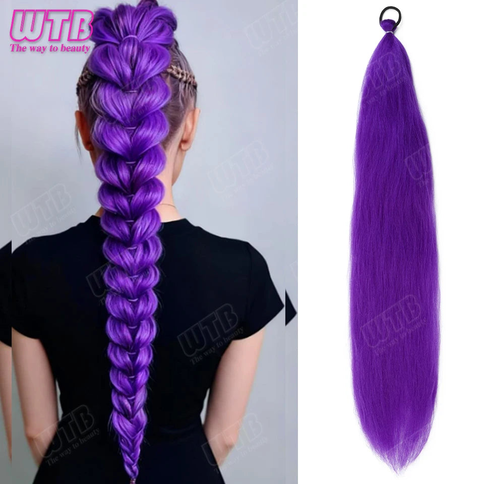 26 Inch Purple Braided Ponytail Hair Extension