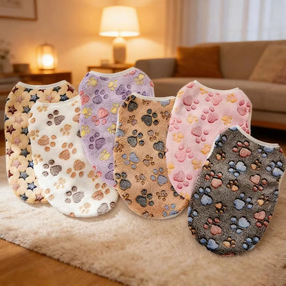 Soft Flannel Paw Print Vest for Small & Medium Dogs & Cats