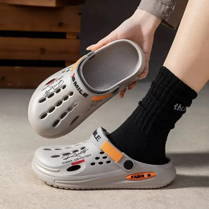 Men’s EVA Hole Mules Thick Sole Non Slip Summer Slides