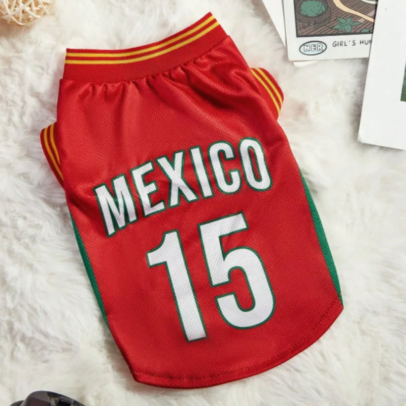 Breathable Mesh Basketball Jersey for Dogs & Cats Summer Pet Clothing