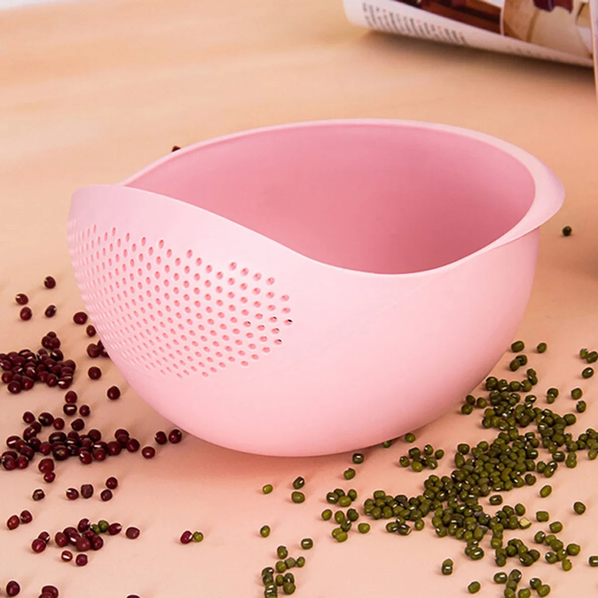 Kitchen Colander Drain Basket with Handle for Rice, Fruit & Vegetables