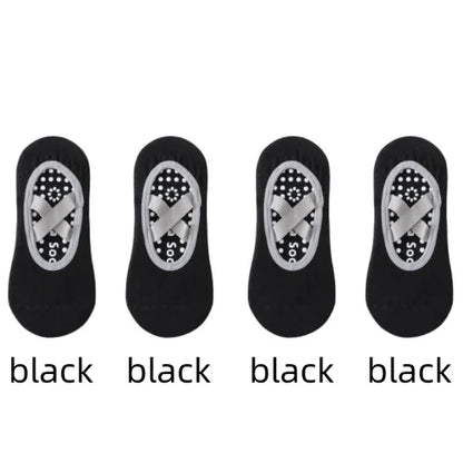 1 or 4 Pairs Women's Anti Slip Yoga Pilates Socks