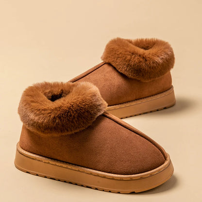Women’s Plush Fleece Lined Winter Slippers Non Slip Home Shoes