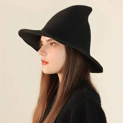 Vintage Women's Wool Witch Hat Halloween Costume