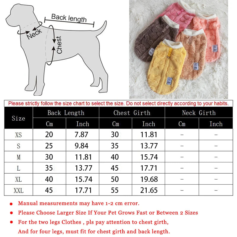 Soft Fleece Pullover Sweater for Small Dogs & Cats Winter Pet Clothes
