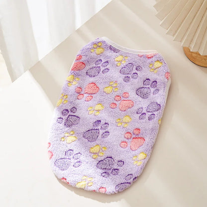 Soft Flannel Paw Print Vest for Small & Medium Dogs & Cats