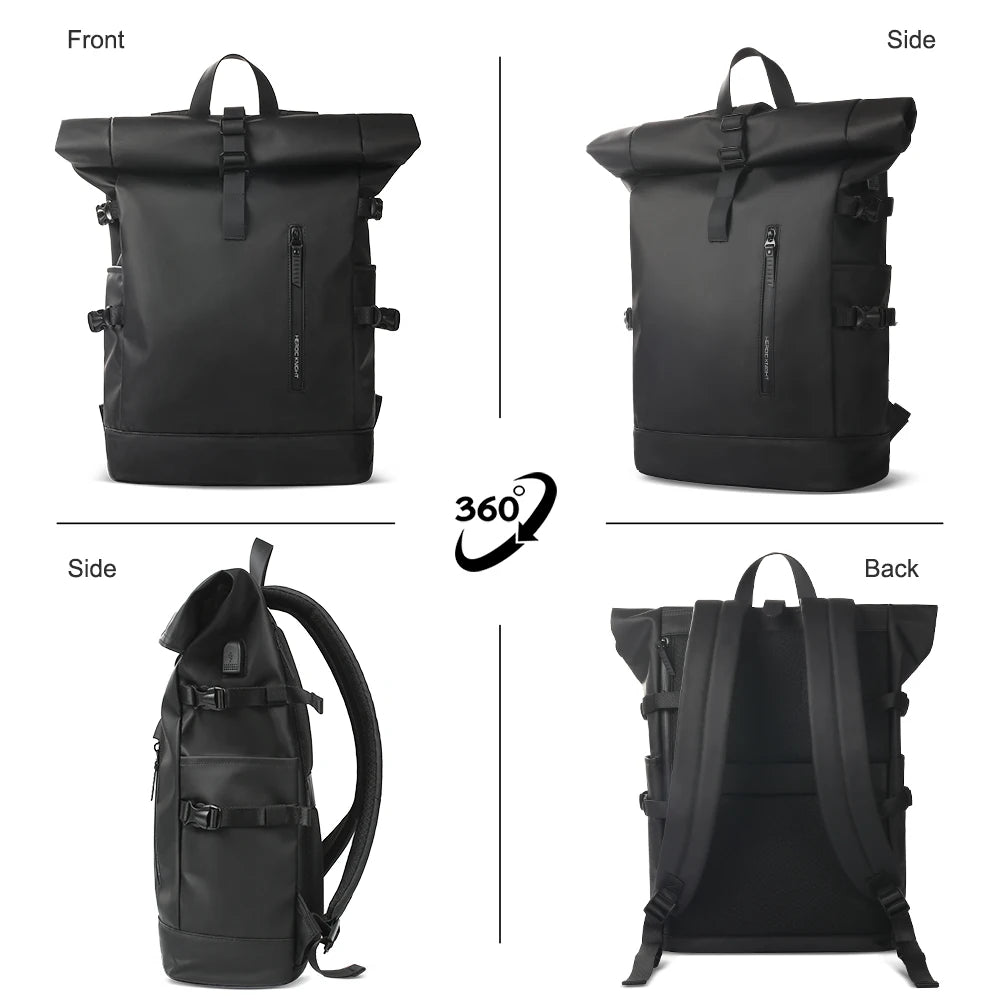 HK Expandable Waterproof Laptop Travel Backpack with USB Port
