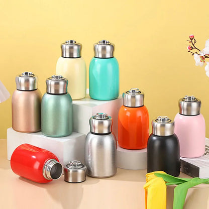 300ml Stainless Steel Mini Travel Thermos Cup with Carry Ring