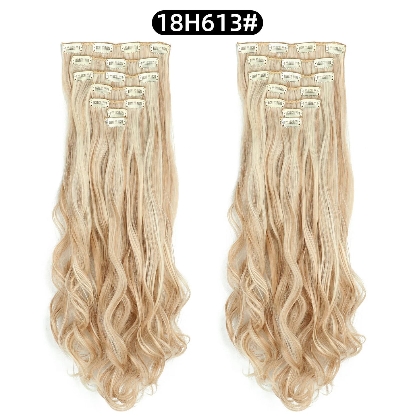 22 Inch Curly Wavy Clip In Hair Extensions 7PCS