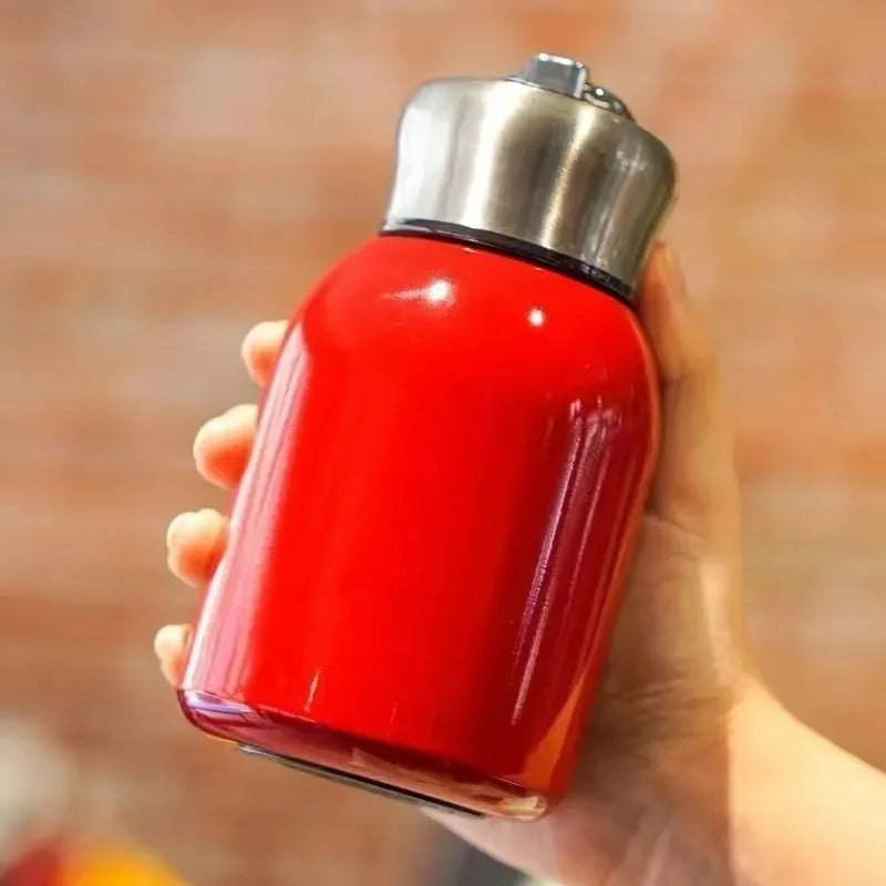 300ml Stainless Steel Mini Travel Thermos Cup with Carry Ring