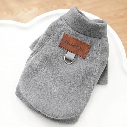 Warm Solid Color Dog Hoodie for Small Dogs & Cats Winter Pet Clothes
