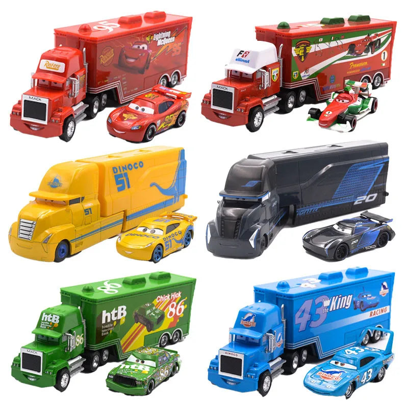 Lightning McQueen and Friends Diecast Container Truck Toy Set
