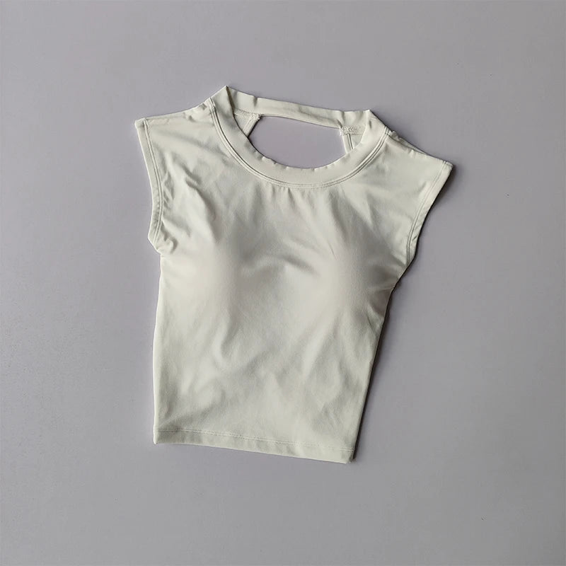 Women's Backless Padded Quick Dry Yoga Crop Top