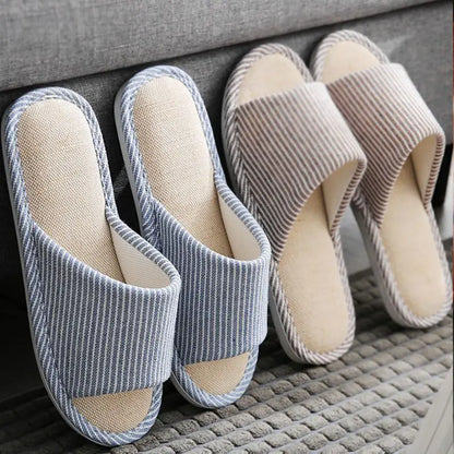 Linen House Slippers for Women & Men Indoor Outdoor Casual Shoes