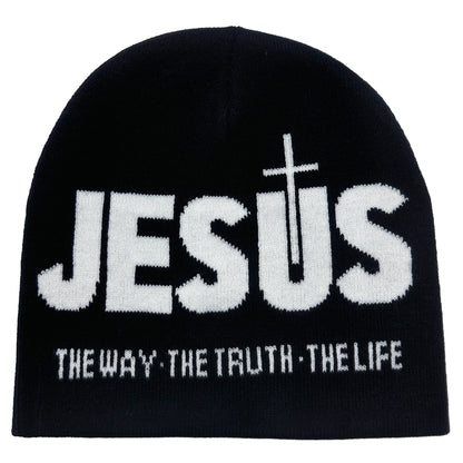 Unisex JESUS Jacquard Knit Winter Beanie