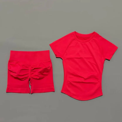 Women's 2 Piece Seamless Yoga Top and Shorts Set