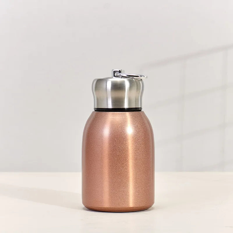 300ml Stainless Steel Mini Travel Thermos Cup with Carry Ring