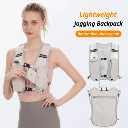 Lightweight Reflective Running Hydration Vest with Phone Pocket