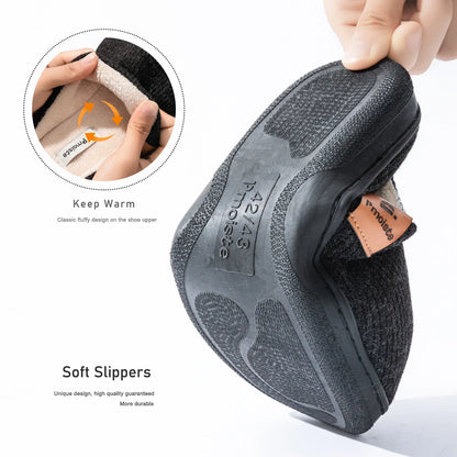 Men’s Winter Memory Foam Knitted Slippers Non Slip TPR Sole