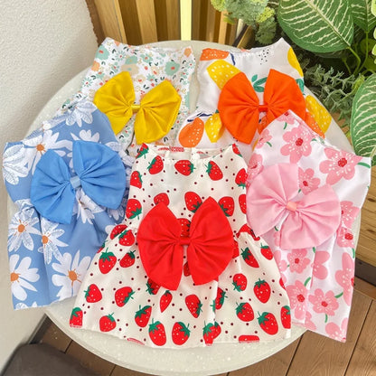 Cute Princess Dress with Bow for Small & Medium Dogs & Cats